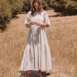 Christy Dawn Dresses | Christy Dawn Theo Dress in Flax Beige Gingham Check New